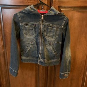 Girls Hooded Denim Jacket Size Large